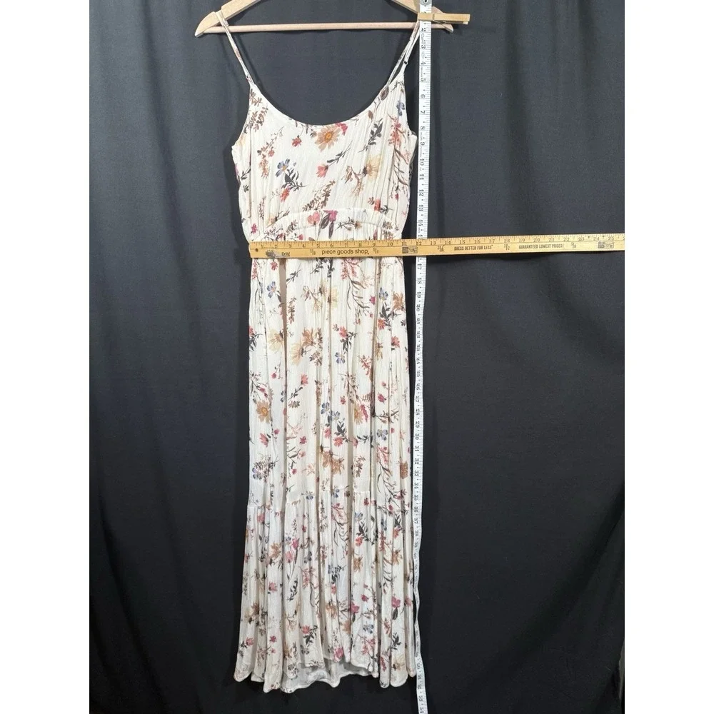 Abercrombie & Fitch Floral Maxi Sundress‎ Tie Neckline Buttons Flowy Womens S